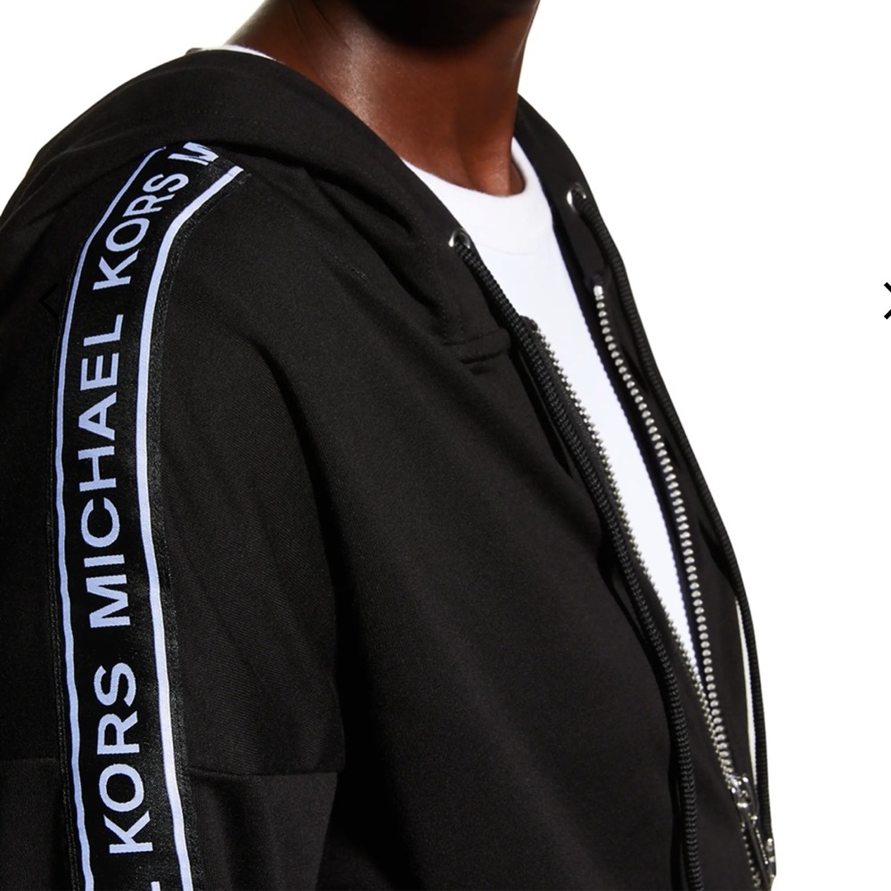 MICHAEL Michael Kors cotton-blend Sweater Zip Hoodie Logo Sides New w/out tags